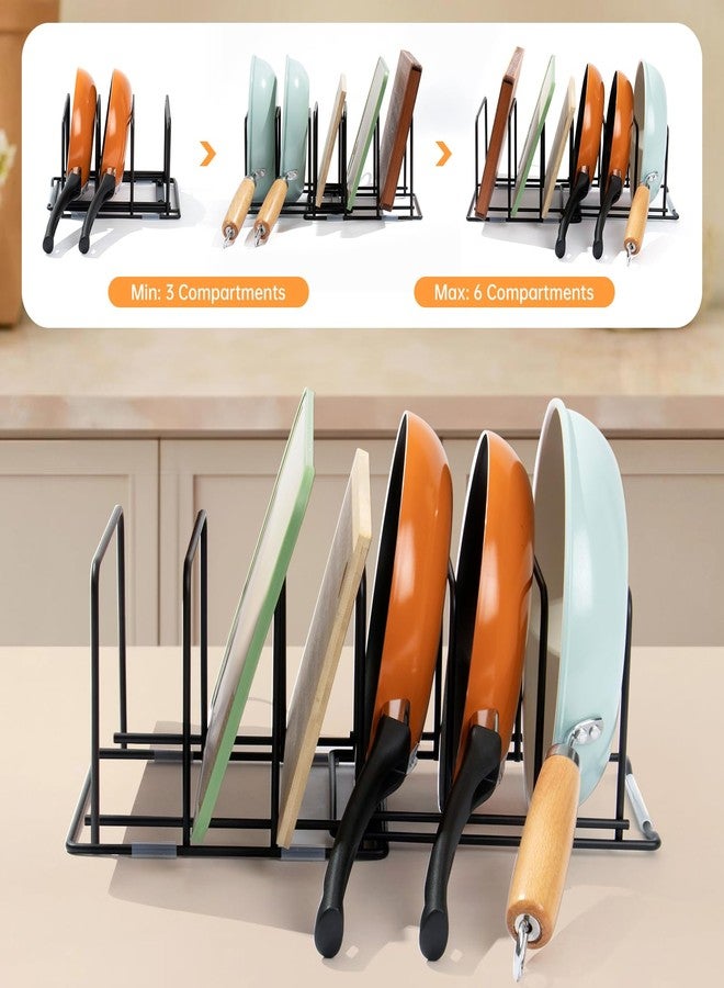 Eyskutvjc Cutting Board Organizer, Adjustable Pot and Pan Organizer Rack, Kitchen Cabinet Holder for Cutting Board,Baking Tray, Cookie Sheet, Bakeware Organizer for Countertop - Image 5